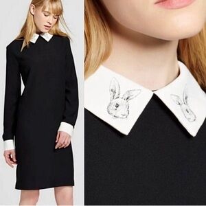Victoria Beckham for Target Black Dress with Rabbit Collar